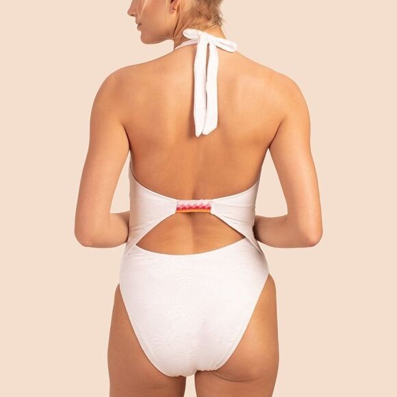 New Trina Turk WHITE Tulum Plunge
Malliot Halter One-Piece Swimsuit US 6 white - Picture 5 of 16